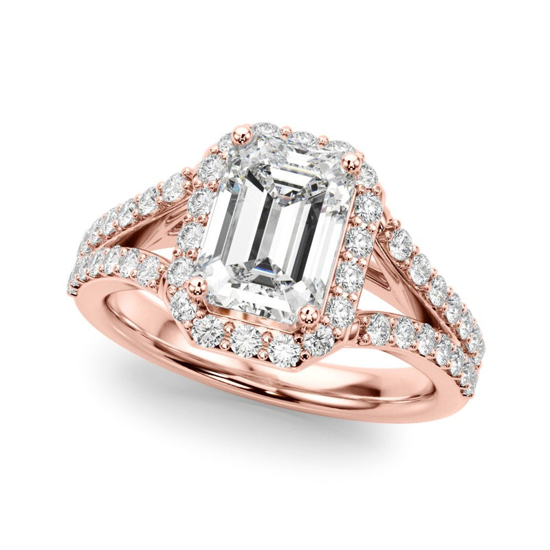 Zara Emerald Cut Halo Engagement Ring