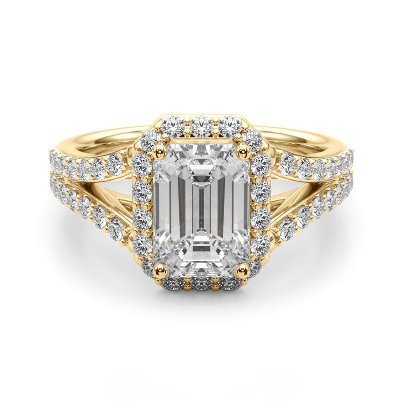 Zara Emerald Cut Halo Engagement Ring
