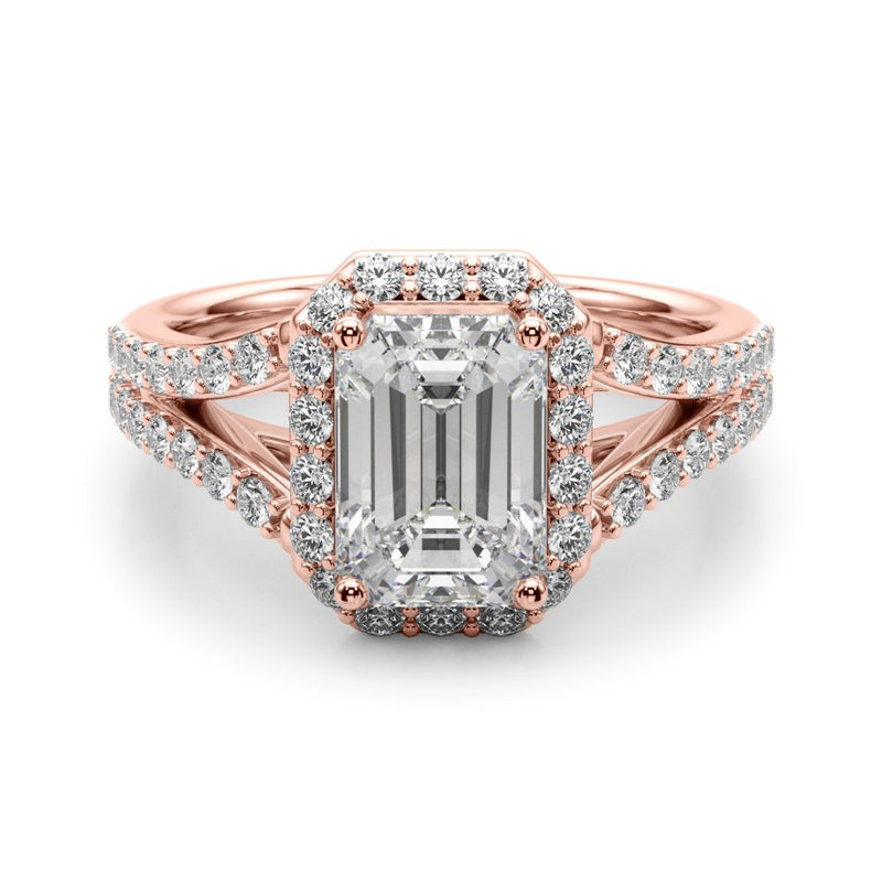 Zara Emerald Cut Halo Engagement Ring