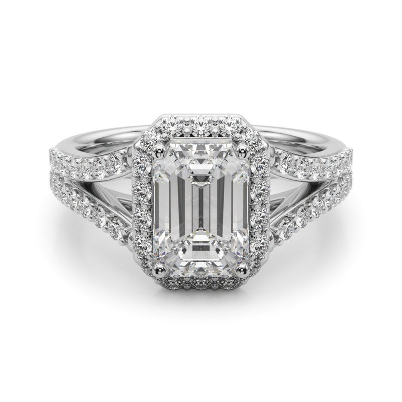 Zara Emerald Cut Halo Engagement Ring
