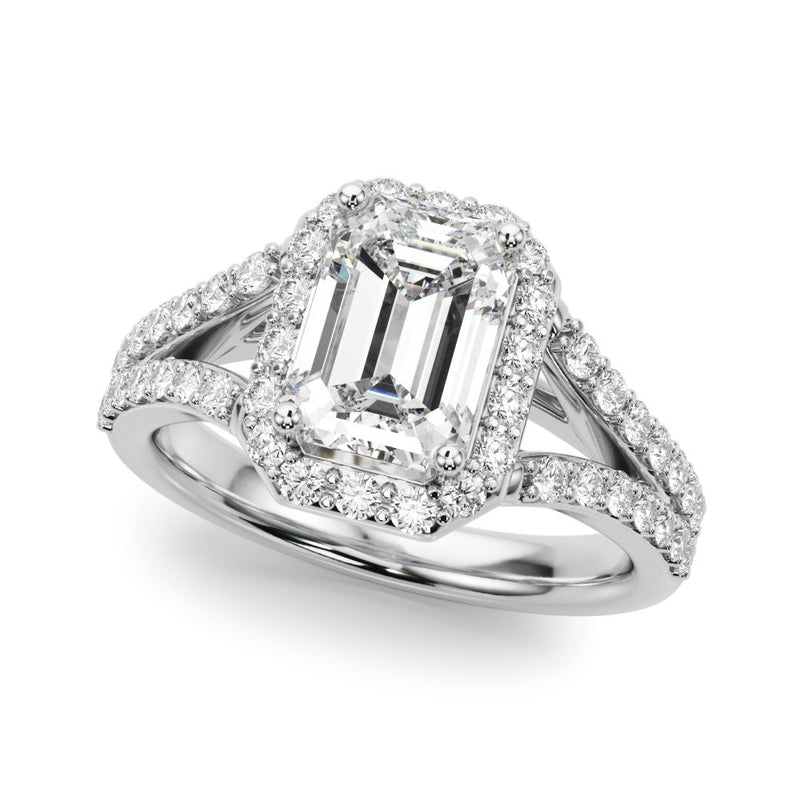 Zara Emerald Cut Halo Engagement Ring