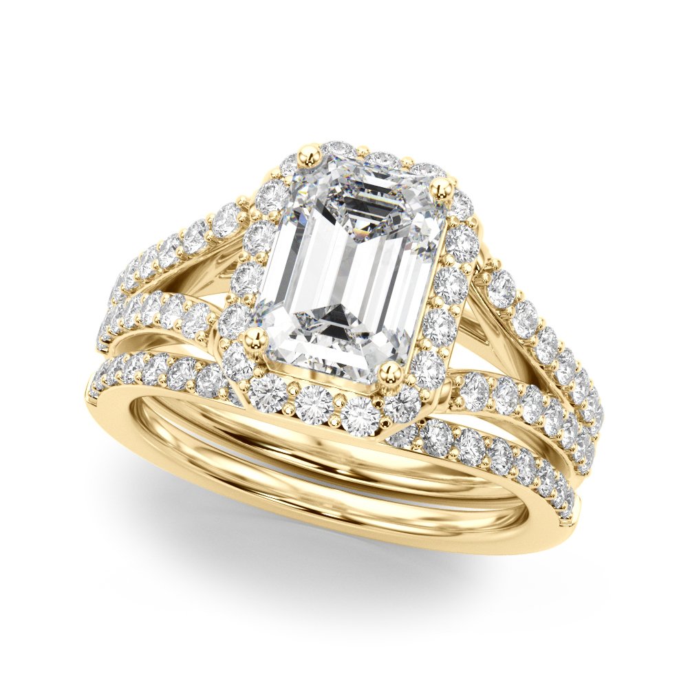 Zara Emerald Cut Halo Engagement Ring