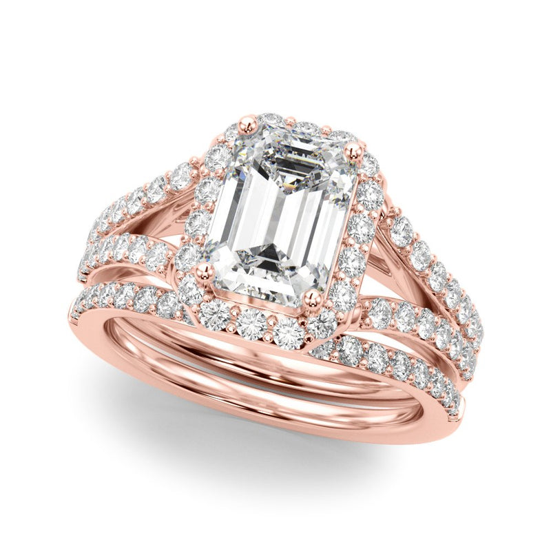 Zara Emerald Cut Halo Engagement Ring