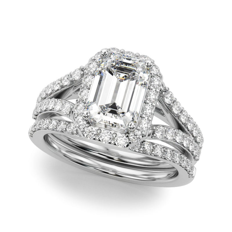 Zara Emerald Cut Halo Engagement Ring