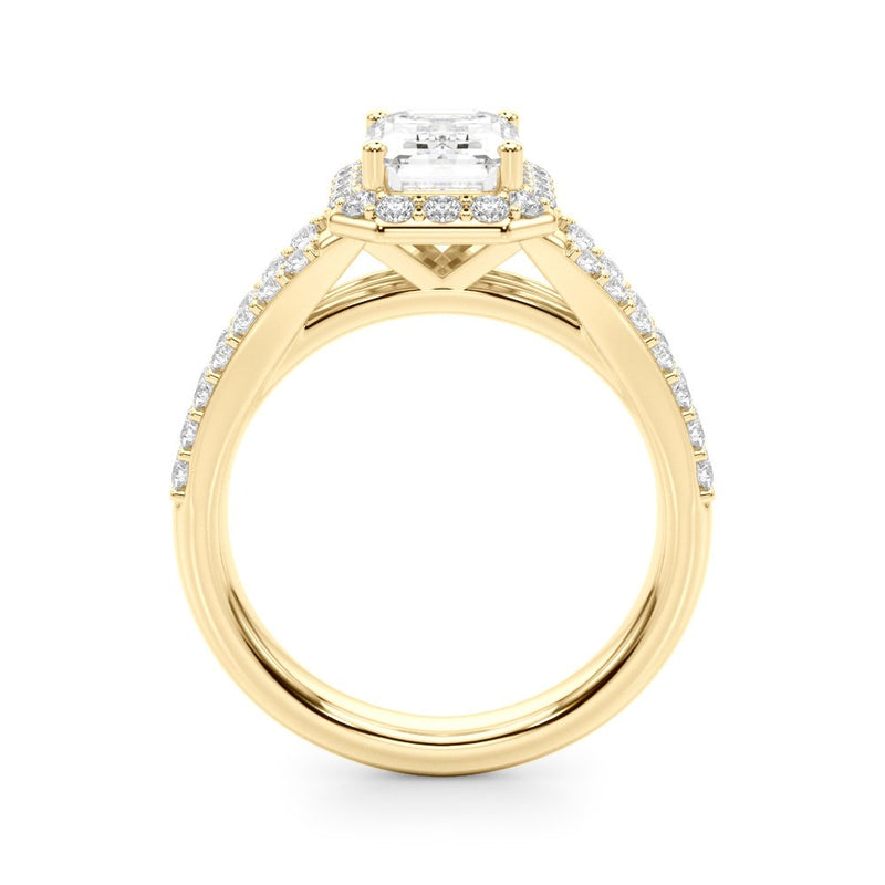 Zara Emerald Cut Halo Engagement Ring
