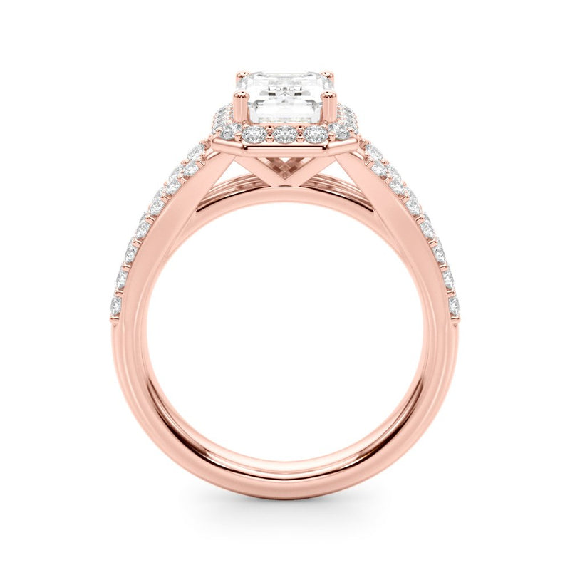 Zara Emerald Cut Halo Engagement Ring