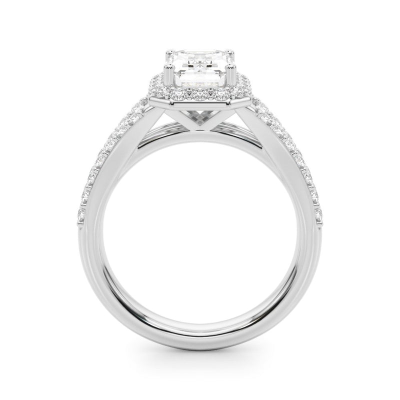 Zara Emerald Cut Halo Engagement Ring