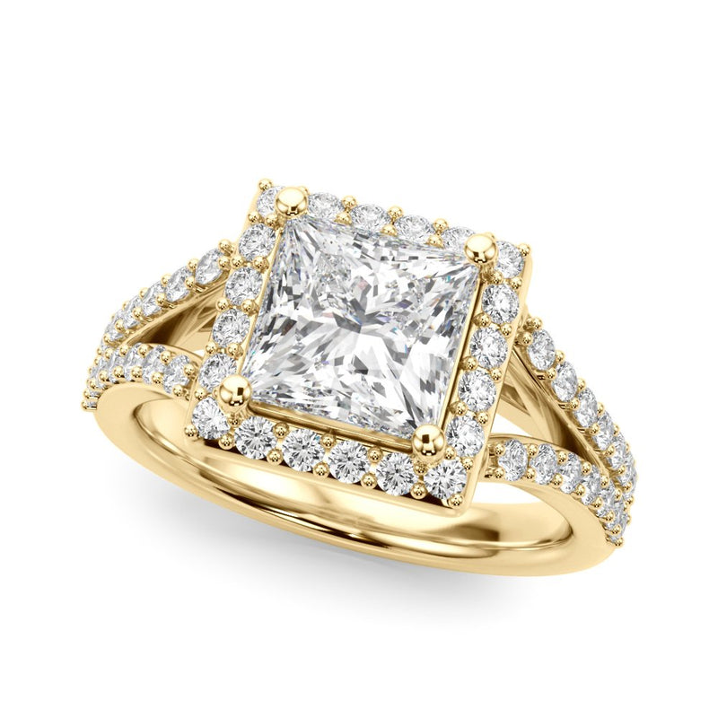 Yara Princess Cut Halo Engagement Ring