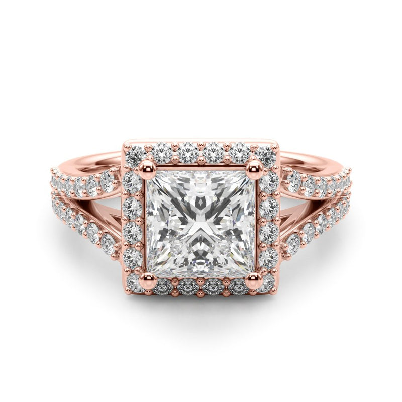 Yara Princess Cut Halo Engagement Ring