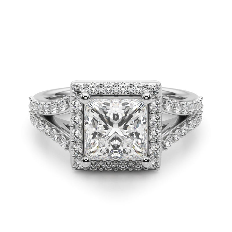 Yara Princess Cut Halo Engagement Ring