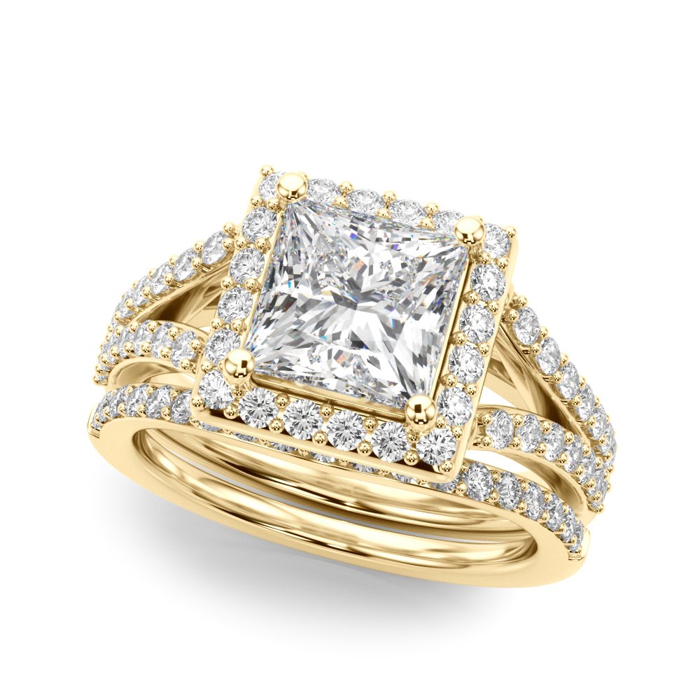 Yara Princess Cut Halo Engagement Ring