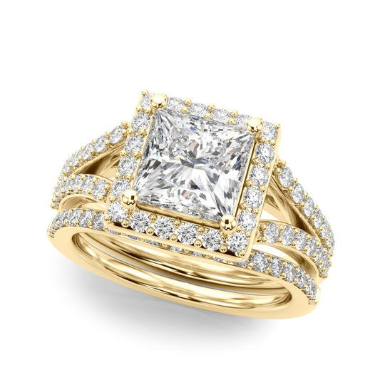 Yara Princess Cut Hidden Halo Engagement Ring