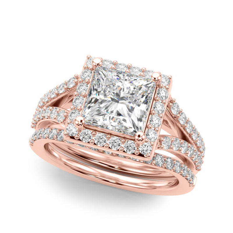 Yara Princess Cut Halo Engagement Ring