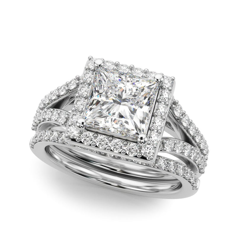 Yara Princess Cut Halo Engagement Ring