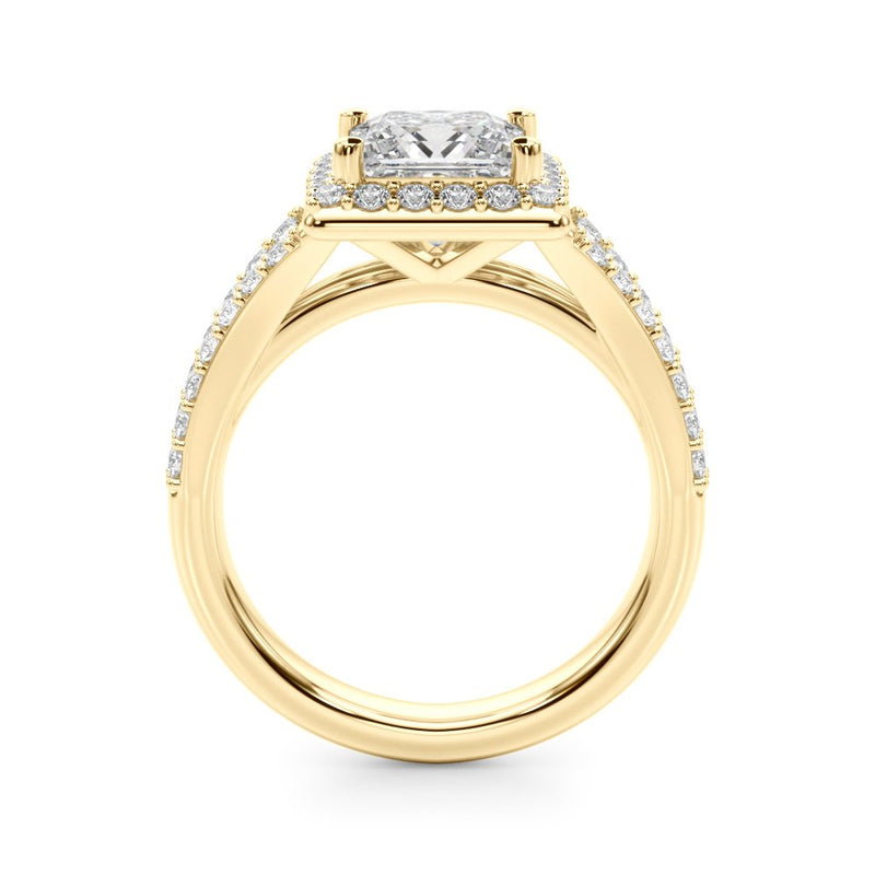 Yara Princess Cut Halo Engagement Ring