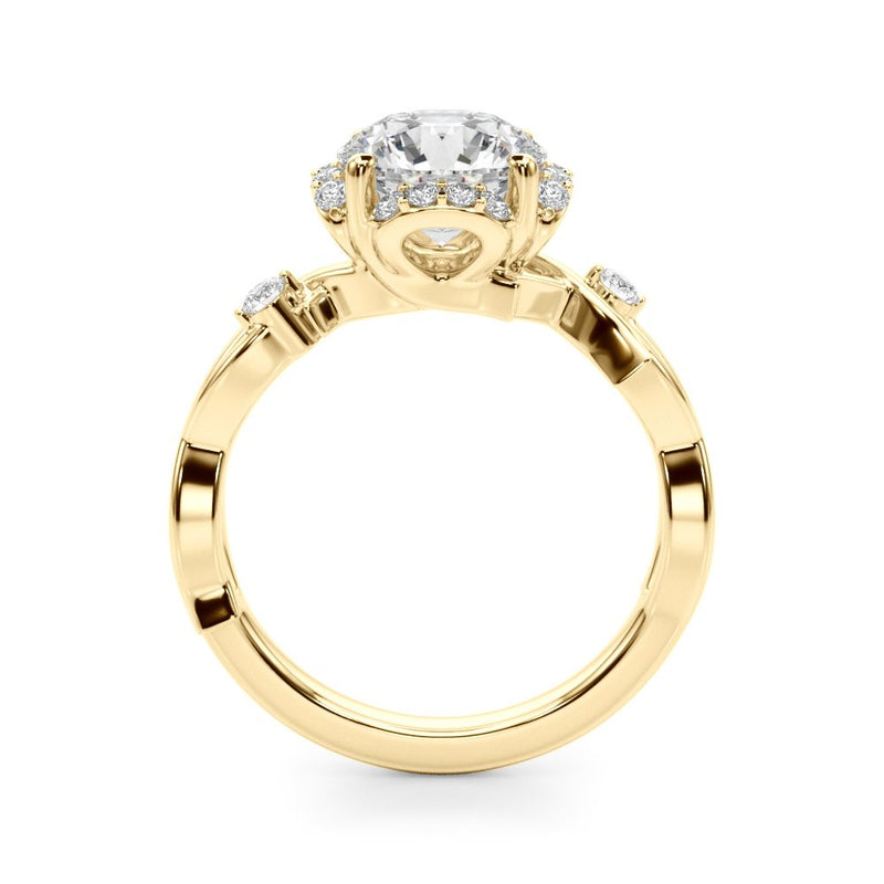 Tara Round Twisted Shank Halo Engagement Ring