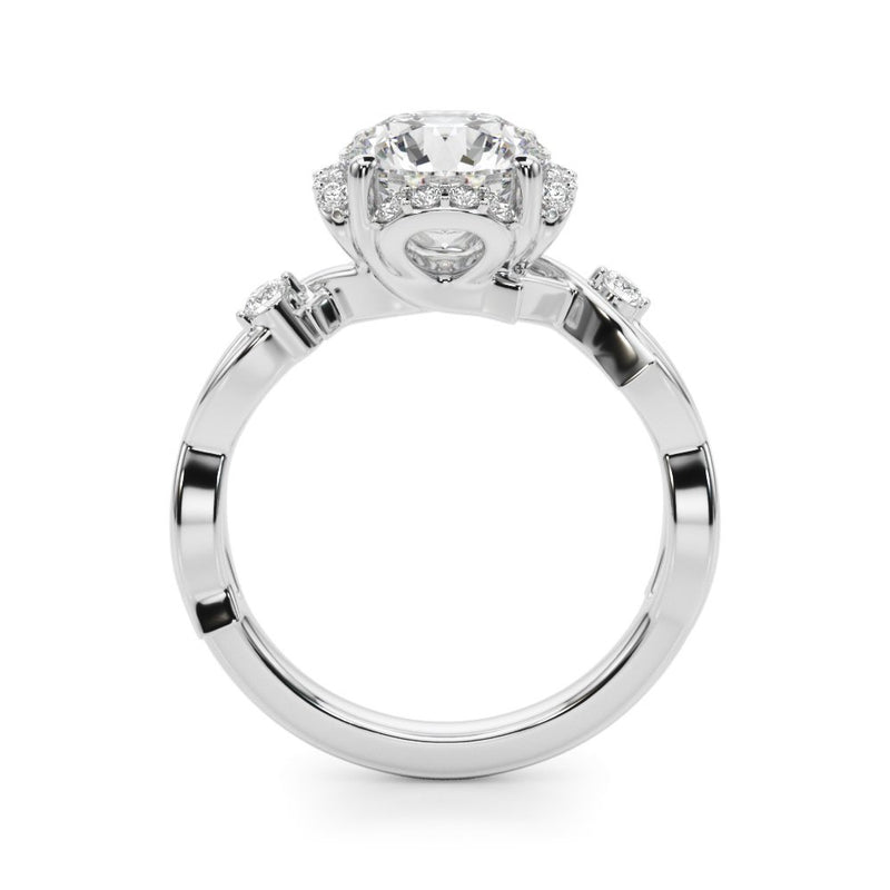 Tara Round Twisted Shank Halo Engagement Ring