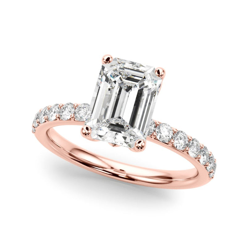 Stella Emerald Cut Hidden Halo Engagement Ring