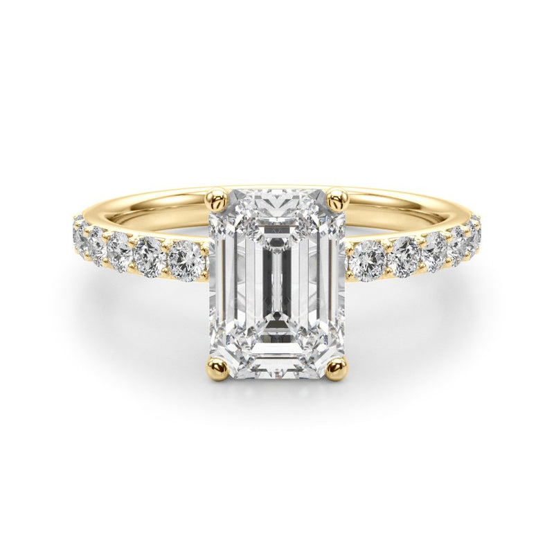 Stella Emerald Cut Hidden Halo Engagement Ring