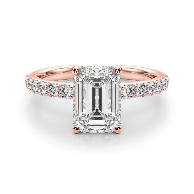 Stella Emerald Cut Hidden Halo Engagement Ring