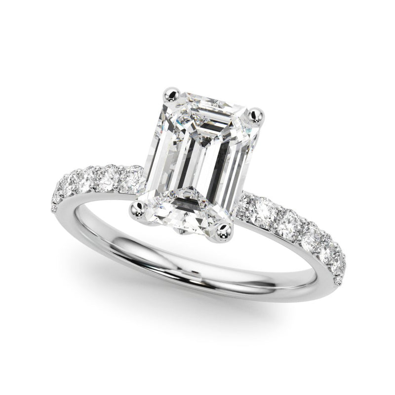 Stella Emerald Cut Hidden Halo Engagement Ring