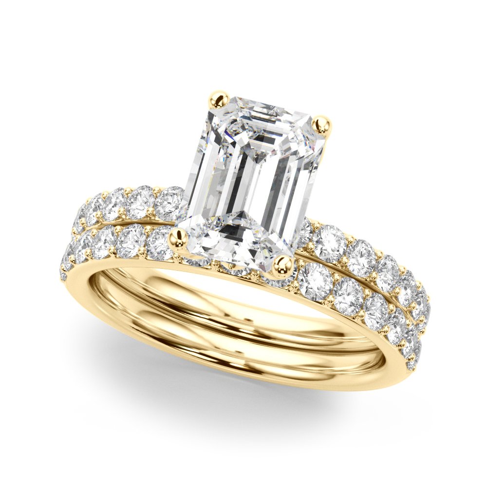 Stella Emerald Cut Hidden Halo Engagement Ring