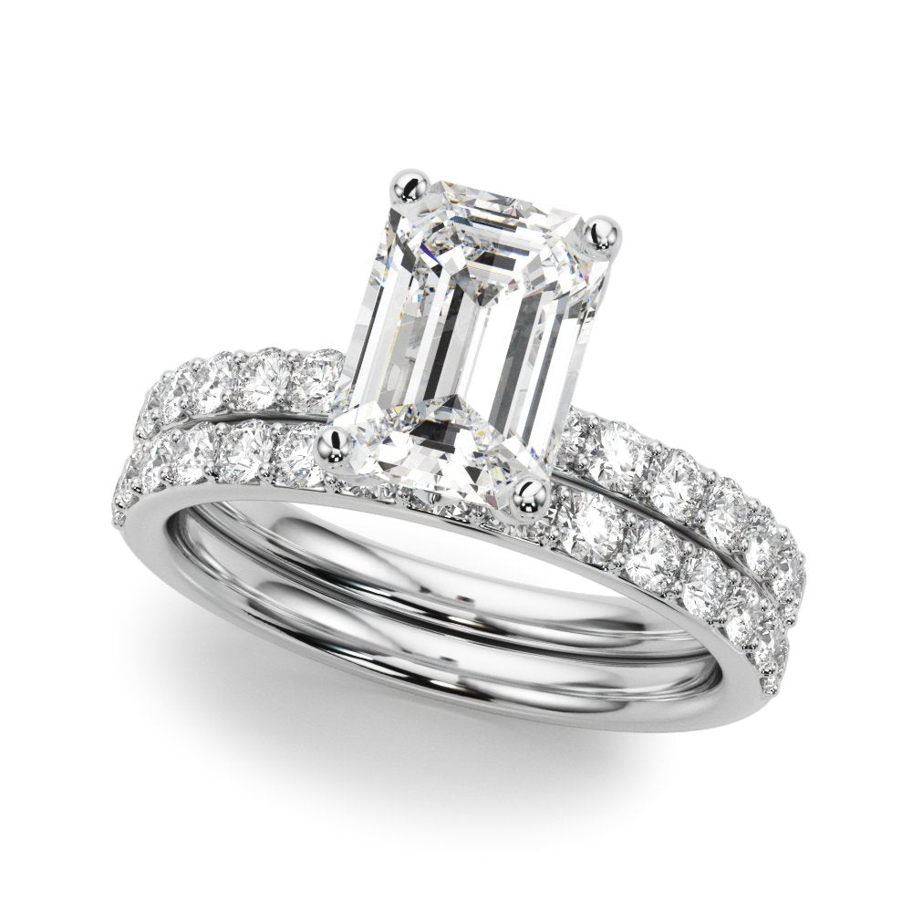 Stella Emerald Cut Hidden Halo Engagement Ring