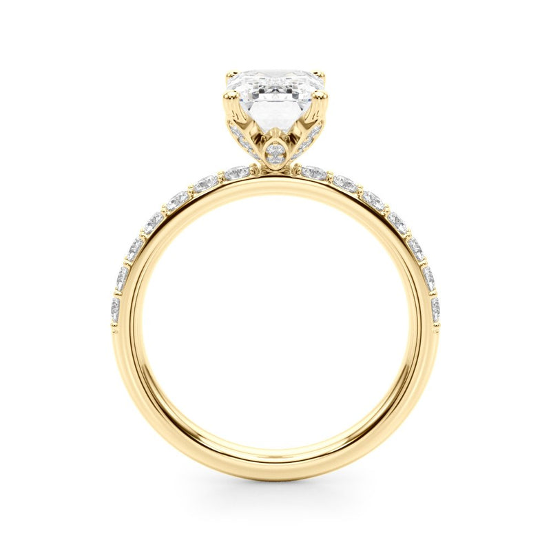 Stella Emerald Cut Hidden Halo Engagement Ring