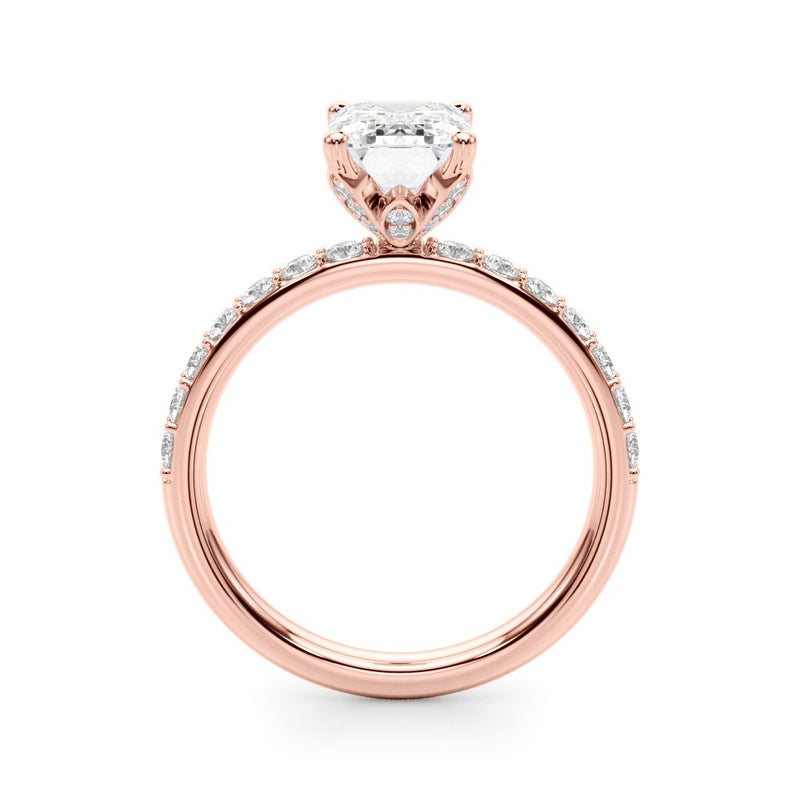 Stella Emerald Cut Hidden Halo Engagement Ring
