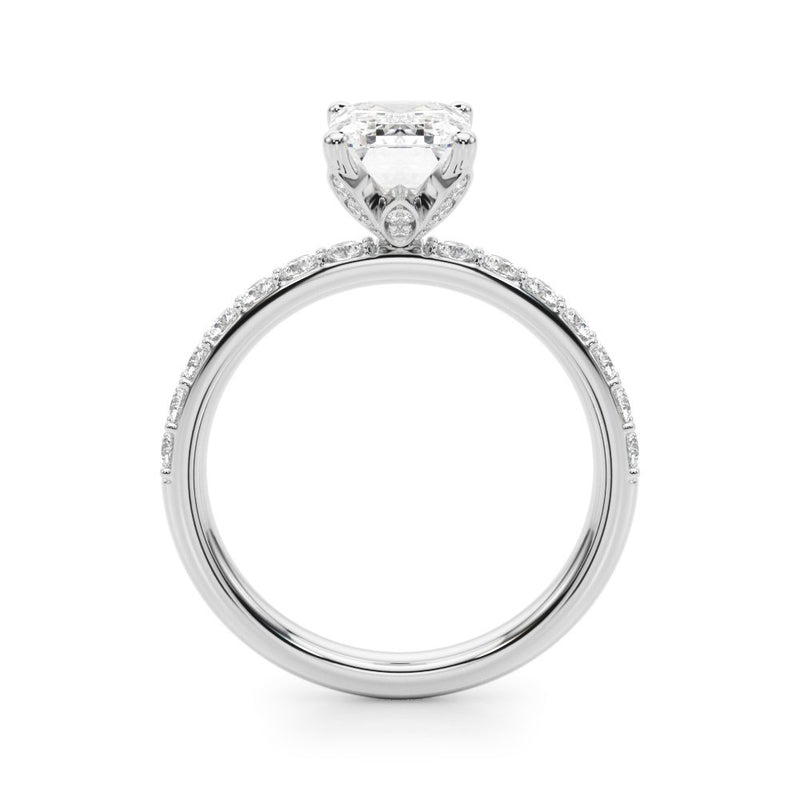 Stella Emerald Cut Hidden Halo Engagement Ring