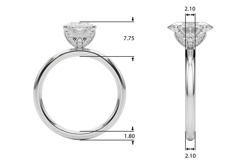 Siena Oval Hidden Halo Engagement Ring