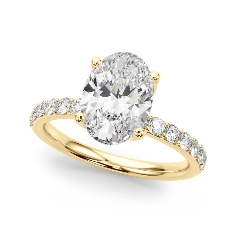 Adriana Oval Single Row Engagement Ring