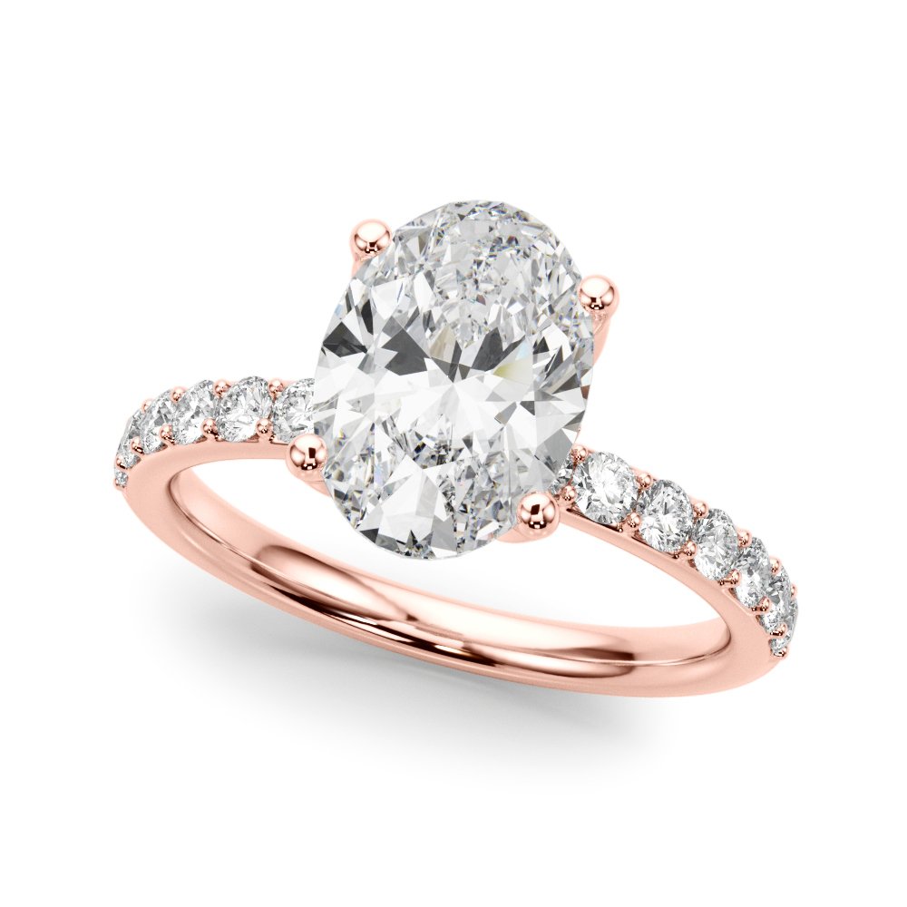 Adriana Oval Single Row Engagement Ring