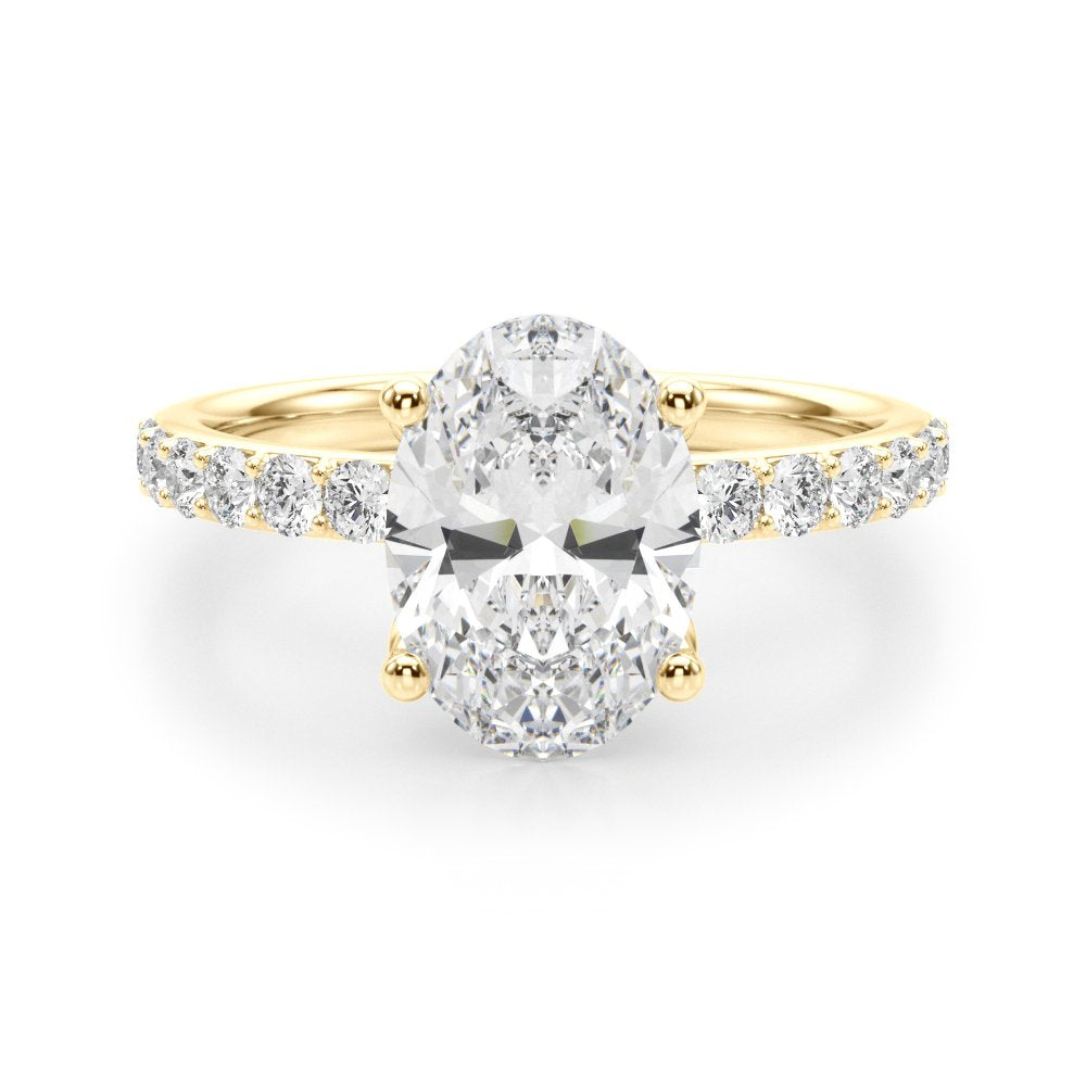 Adriana Oval Single Row Engagement Ring