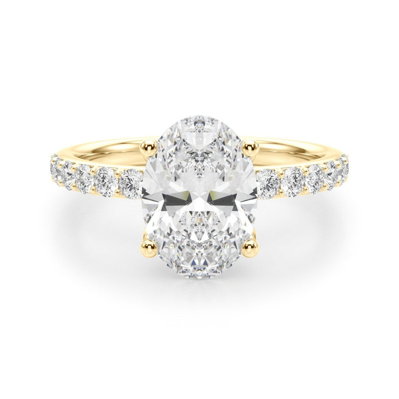 Adriana Oval Single Row Engagement Ring