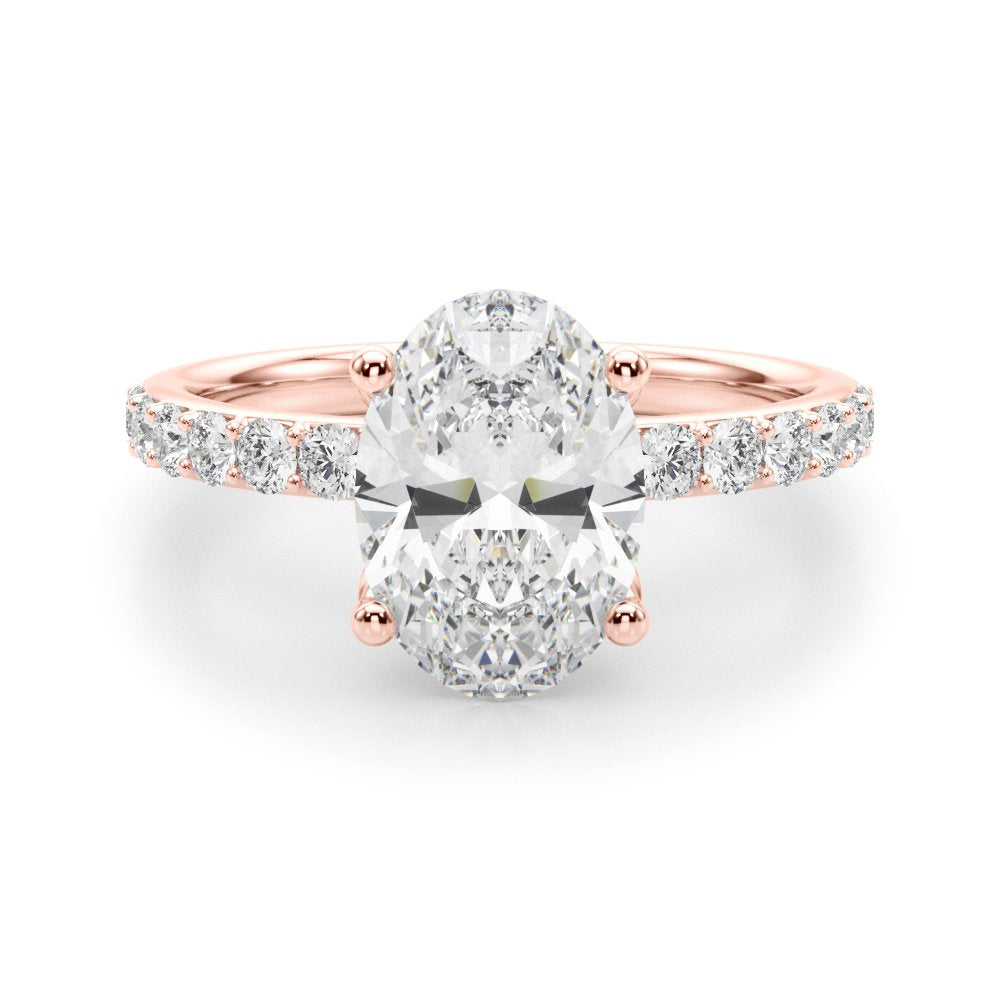 Adriana Oval Single Row Engagement Ring