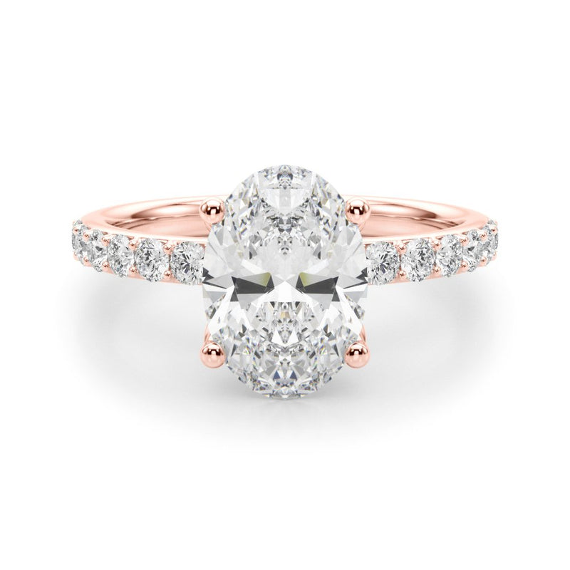 Adriana Oval Single Row Engagement Ring