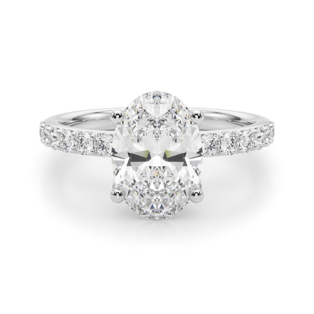 Adriana Oval Single Row Engagement Ring