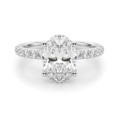 Adriana Oval Single Row Engagement Ring