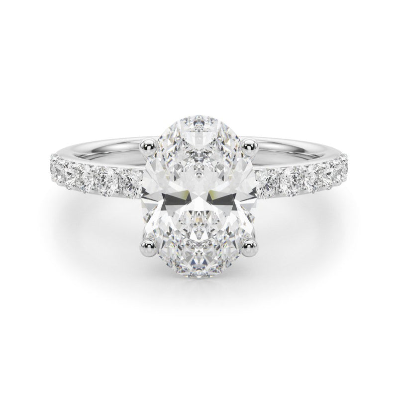 Adriana Oval Single Row Engagement Ring