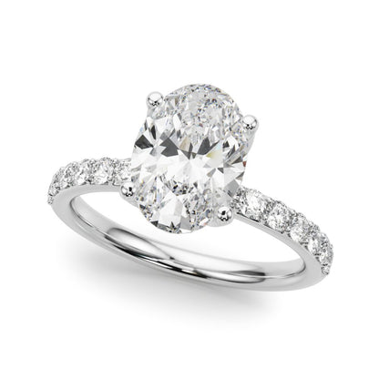 Adriana Oval Single Row Engagement Ring