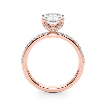 Adriana Oval Single Row Engagement Ring