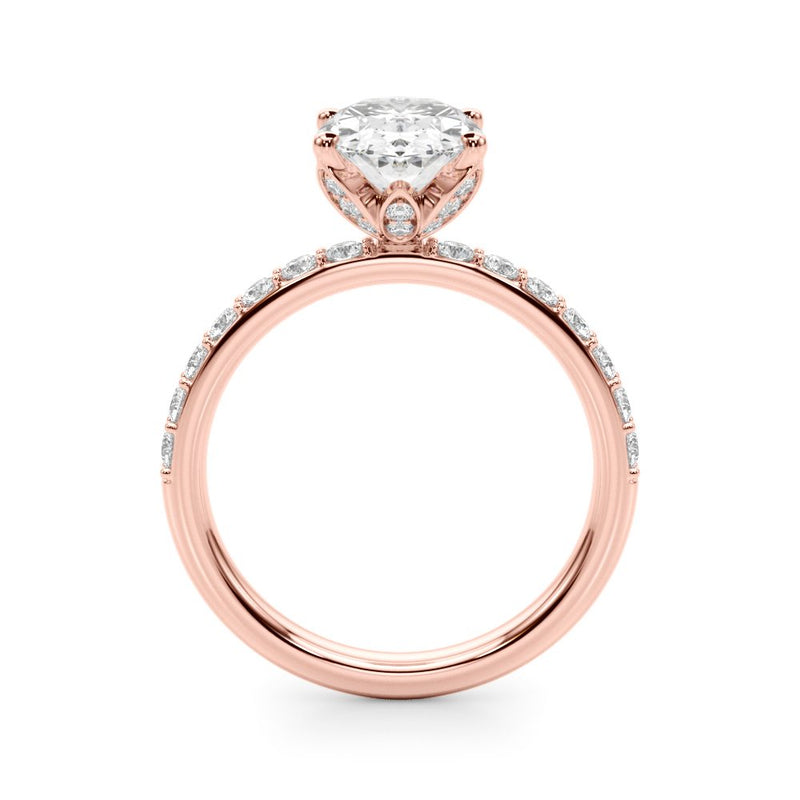 Adriana Oval Single Row Engagement Ring