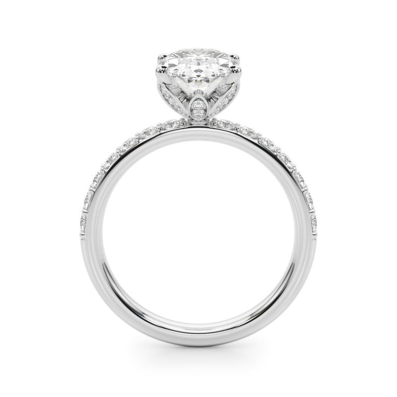 Adriana Oval Single Row Engagement Ring