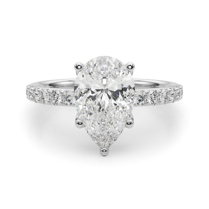 Beatrice Pear Hidden Halo Engagement Ring