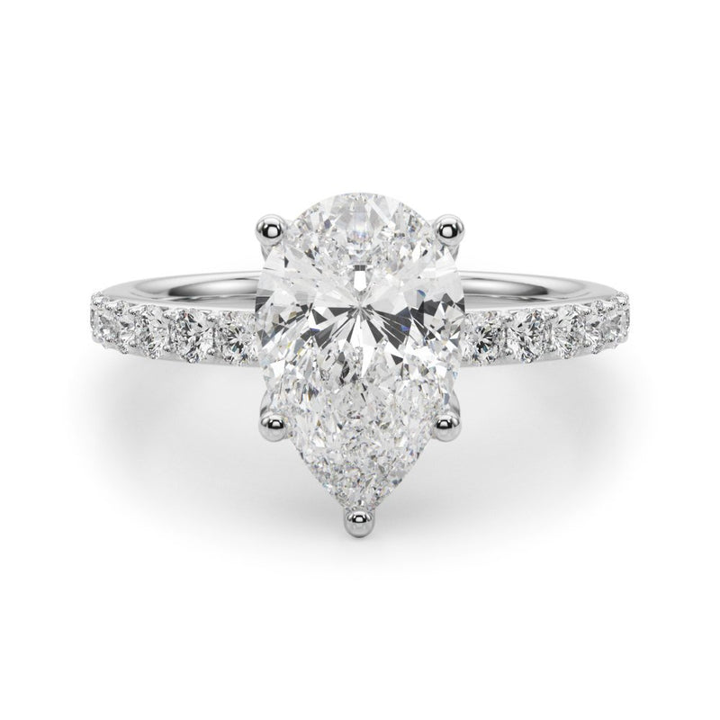 Beatrice Pear Hidden Halo Engagement Ring