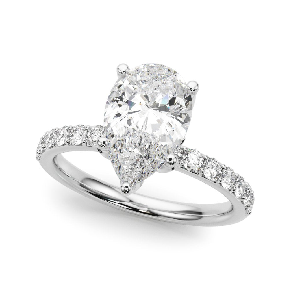 Beatrice Pear Hidden Halo Engagement Ring