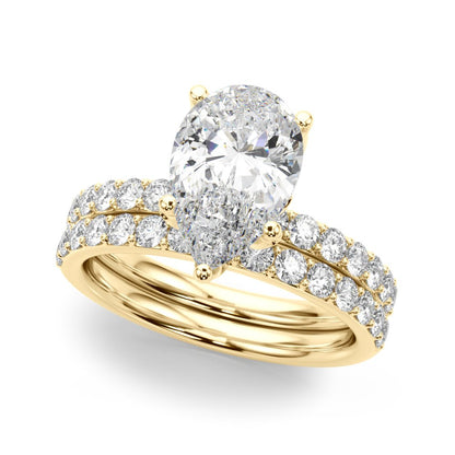 Beatrice Pear Hidden Halo Engagement Ring