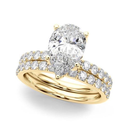 Beatrice Pear Hidden Halo Engagement Ring