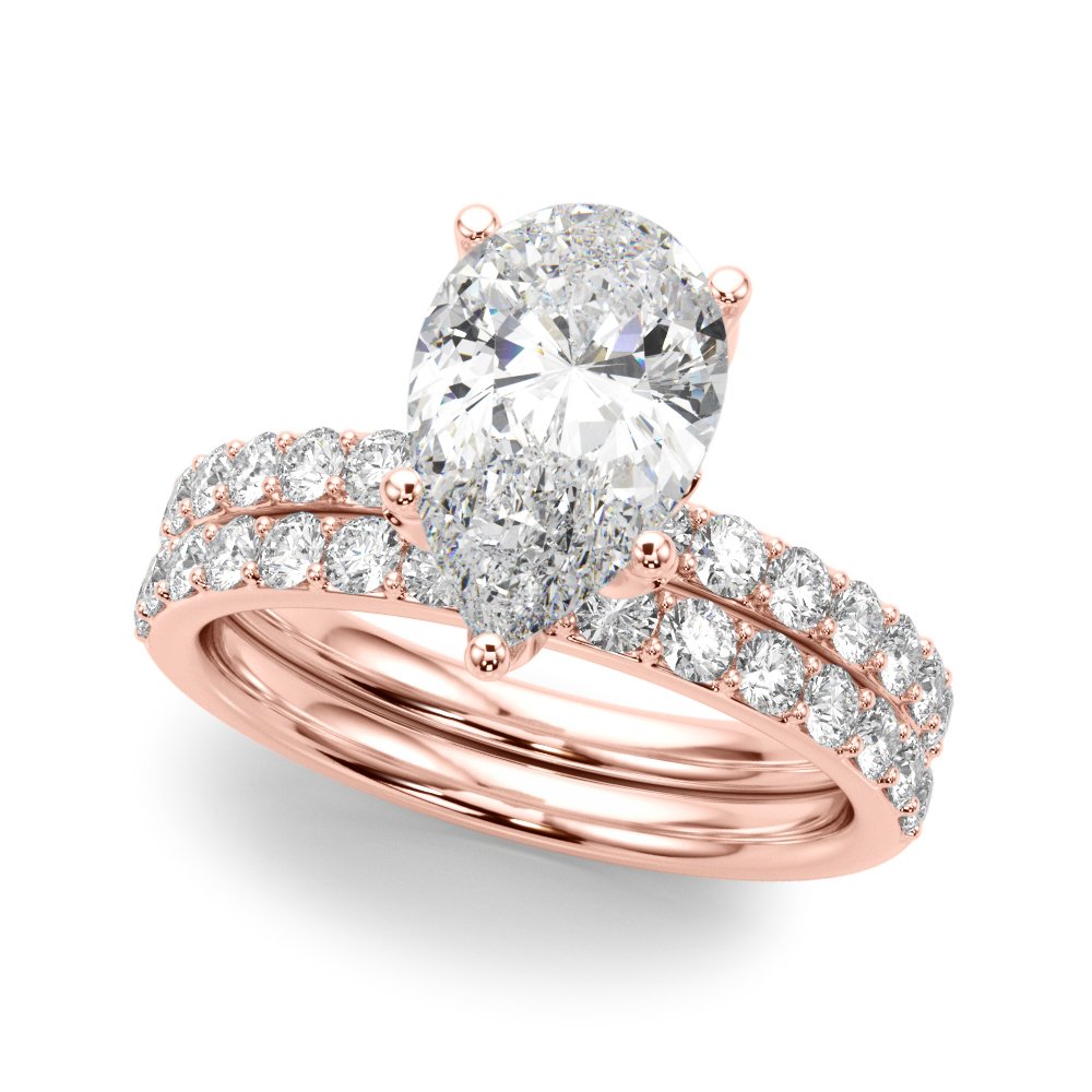 Beatrice Pear Hidden Halo Engagement Ring